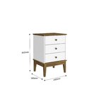 Mesa De Cabeceira 3 Gavetas Colonial  Branco/azul