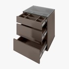 Mesa De Cabeceira 3 Gavetas Com Organizador Tampo Em Vidro Be