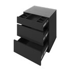 Mesa De Cabeceira 3 Gavetas Com Organizador Tampo Vidro Beliz