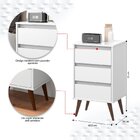 Mesa De Cabeceira 3 Gavetas Com Pés Palito Woon Branco