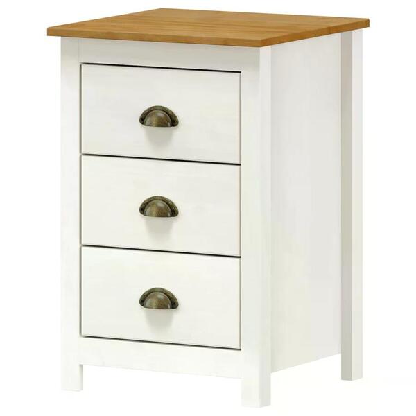 Mesa De Cabeceira 3 Gavetas Corrediças Telescopicas Madeira M