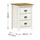 Mesa De Cabeceira 3 Gavetas Corrediças Telescopicas Madeira M