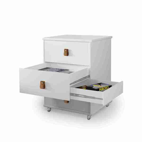 Mesa De Cabeceira 3 Gavetas E 1 Secreta Land Branca Mc Barreto