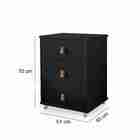 Mesa De Cabeceira 3 Gavetas E 1 Secreta Land Preto  Mc Barreto