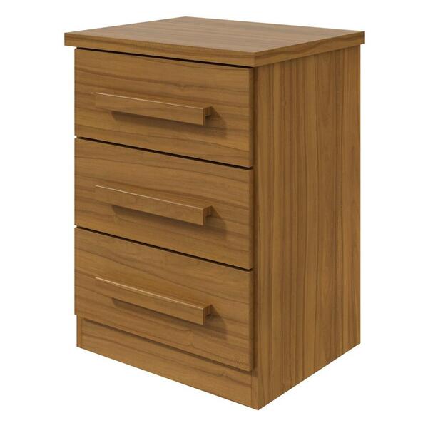 Mesa De Cabeceira 3 Gavetas Frevo M10 Rovere Naturale - Mpoze