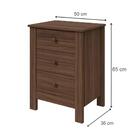 Mesa De Cabeceira 3 Gavetas Grandi M10 Imbuia Naturale - Mpoz