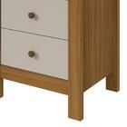 Mesa De Cabeceira 3 Gavetas Grandi M10 Rovere Naturale/off Wh