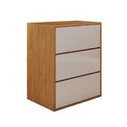 Mesa De Cabeceira 3 Gavetas Grécia  Nature/off White