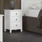 Mesa De Cabeceira 3 Gavetas Leeds Treboll Branco