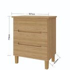 Mesa De Cabeceira 3 Gavetas Logan Nogal/grafite