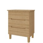 Mesa De Cabeceira 3 Gavetas Logan Nogal/grafite