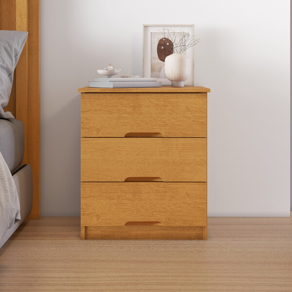 Mesa De Cabeceira 3 Gavetas Londres Móveis Europa