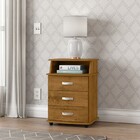 Mesa De Cabeceira 3 Gavetas Luxo Cor Freijo - Comprar Moveis