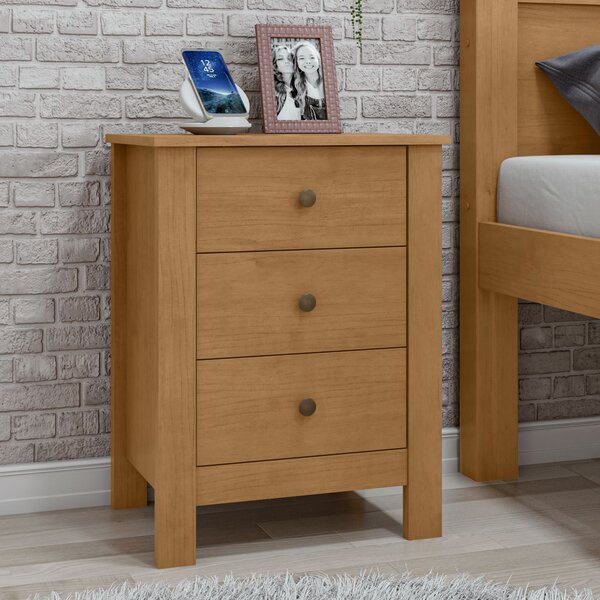 Mesa De Cabeceira 3 Gavetas Maggiore New  Geneve