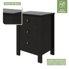 Mesa De Cabeceira 3 Gavetas Maggiore New Móveis Lopas Preto F