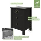 Mesa De Cabeceira 3 Gavetas Maggiore New Móveis Lopas Preto F