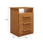 Mesa De Cabeceira 3 Gavetas Malibu  Nature