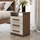 Mesa De Cabeceira 3 Gavetas Malibu Bianchi Móveis Avelã/off W