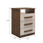Mesa De Cabeceira 3 Gavetas Malibu Bianchi Móveis Avelã/off W