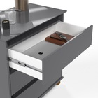 Mesa De Cabeceira 3 Gavetas Mini Cômoda Ej - Beemóveis - Cinza