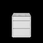 Mesa De Cabeceira 3 Gavetas Porta Itens Serena Branco