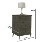 Mesa De Cabeceira 3 Gavetas Retrô Móveis Primus Pérola/freijó