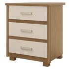 Mesa De Cabeceira 3 Gavetas Roma F08 Freijó/off White - Mpoze