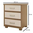 Mesa De Cabeceira 3 Gavetas Roma F08 Freijó/off White - Mpoze