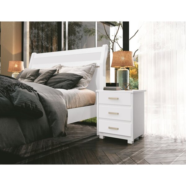 Mesa De Cabeceira 3 Gavetas Roma Móveis Fazzio Freijó