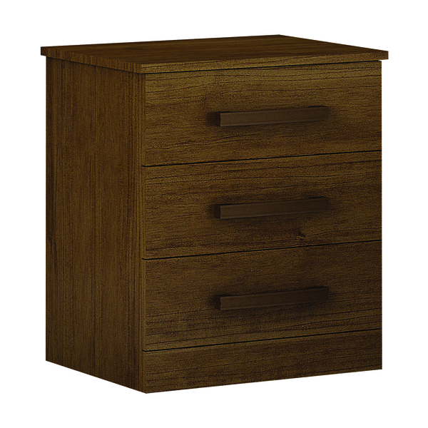 Mesa De Cabeceira 3 Gavetas Rubi Bronze Leifer Moveis Braúna