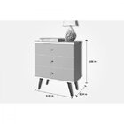 Mesa De Cabeceira 3 Gavetas Status  Off White