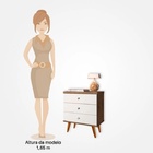 Mesa De Cabeceira 3 Gavetas Status Jequitibá E Off White