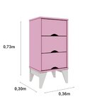 Mesa de Cabeceira 3 Gavetas Twister - Tcil - Quartzo Rosa / B