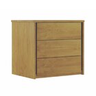 Mesa De Cabeceira 3 Gavetas Unique  Freijó