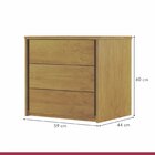 Mesa De Cabeceira 3 Gavetas Unique  Freijó