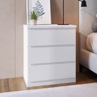 Mesa De Cabeceira 3 Gavetas Urban Mambel Branco