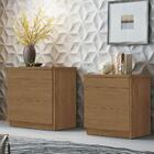 Mesa De Cabeceira 3 Gavetas Versátile F08 Freijó - Mpozenato