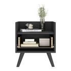 Mesa De Cabeceira 40 Cm Com Pés Retrô Multimóveis Mp4041 Preta