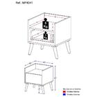 Mesa De Cabeceira 40 Cm Com Pés Retrô Multimóveis Mp4041 Preta