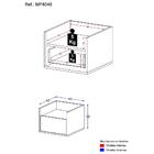 Mesa De Cabeceira 40 Cm Suspensa Multimóveis Mp4040 Preta