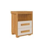 Mesa De Cabeceira 42 X 38 Cm 2 Gavetas Cinamomo Off White Gin