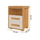 Mesa De Cabeceira 42 X 38 Cm 2 Gavetas Cinamomo Off White Gin