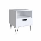 Mesa De Cabeceira 44,5cm 1 Gaveta 1 Nicho  Branco Tx