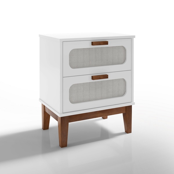 Mesa De Cabeceira 45cm Pés De Madeira