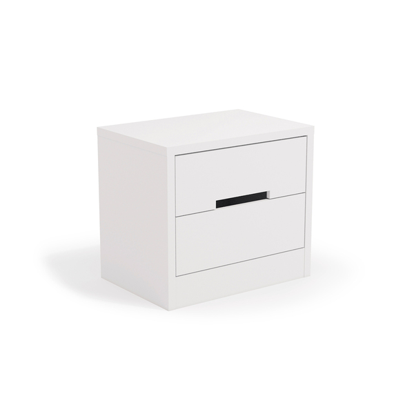 Mesa de Cabeceira 48x54x38cm MDP e MDF Branco com Gavetas com 2 Gavetas Kappesberg