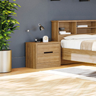 Mesa de Cabeceira 48x54x38cm MDP e MDF Nogueira com Gavetas com 2 Gavetas Kappesberg