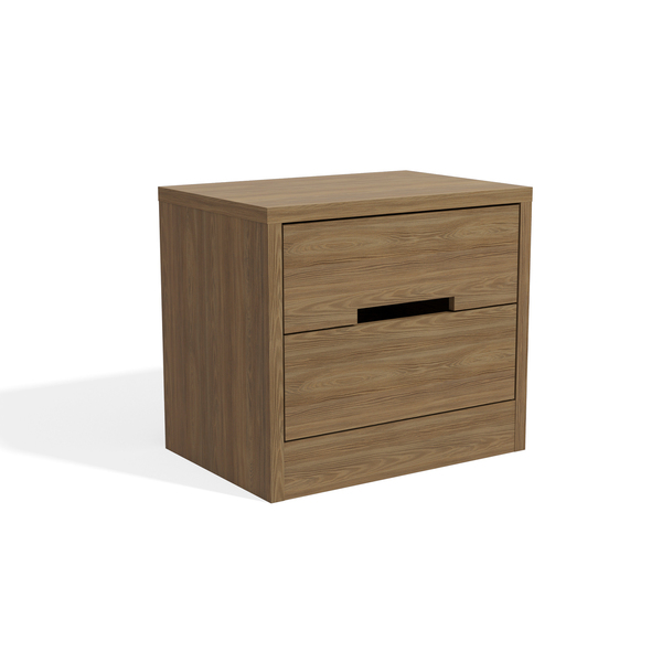 Mesa de Cabeceira 48x54x38cm MDP e MDF Nogueira com Gavetas com 2 Gavetas Kappesberg