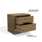 Mesa de Cabeceira 48x54x38cm MDP e MDF Nogueira com Gavetas Kappesberg