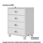 Mesa de Cabeceira 4 Gavetas Brv - Branco