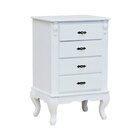 Mesa De Cabeceira 4 Gavetas E Pés Luís Xv Branco